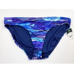 Lauren Ralph Lauren Womens Bikini Swim Bottoms Size 16 Blue Purple